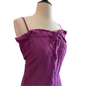 Purple Linen Strap or Strapless Dress